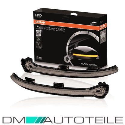 OSRAM LEDriving Dynamische LED Spiegelblinker passt für Golf 7 VII Touran 2 5T Schwarz