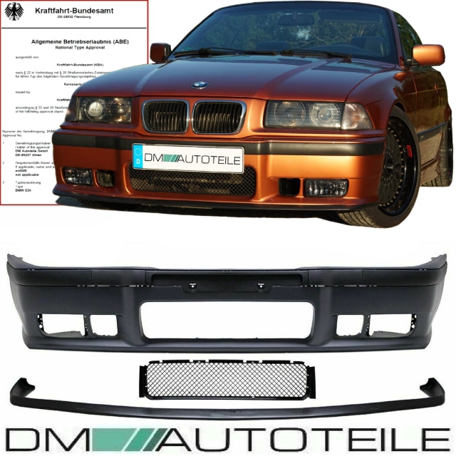 Stoßstange Vorne + GT Evo Lippe +Zubehör für M3 + ABE* passt für ALLE BMW E36 +M