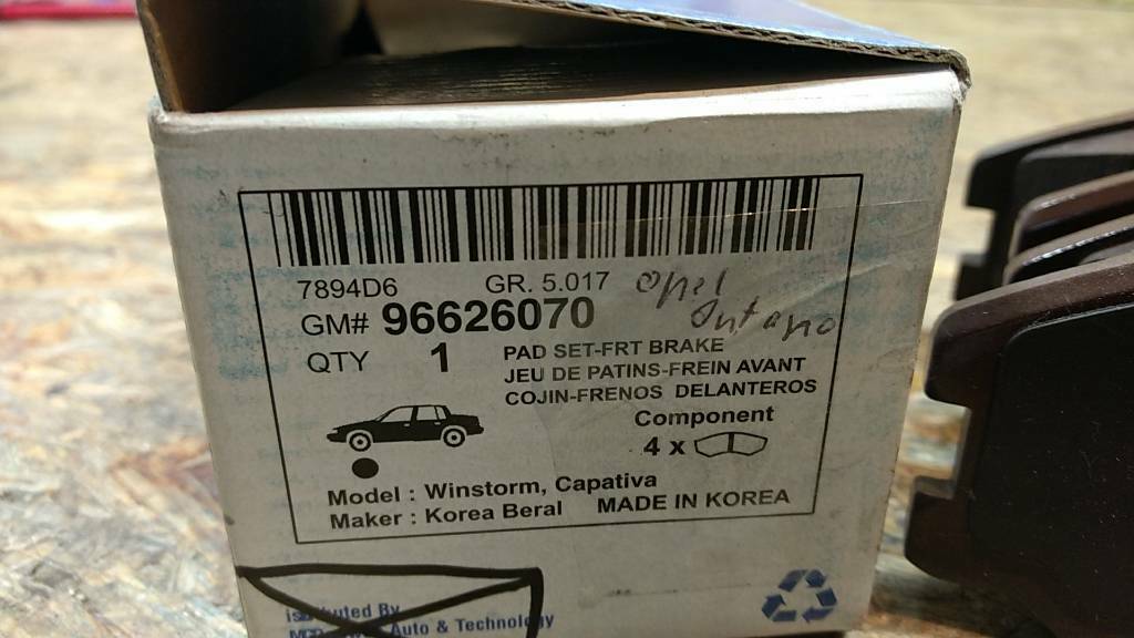 Original GM Opel Captiva Bremsbeläge Winstorm NEU