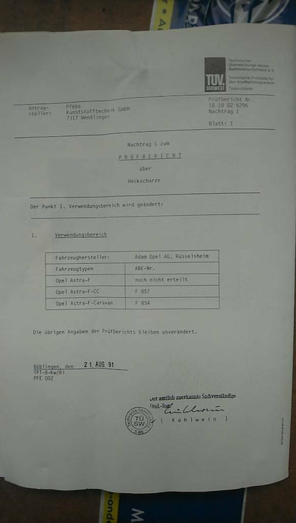 Astra f Heckansatz Tuning Heckschürze neu Original
