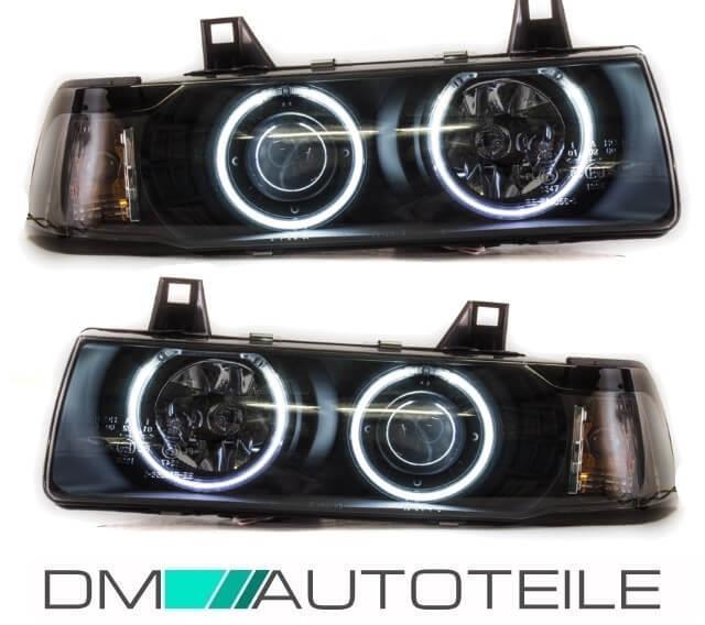 CCFL Scheinwerfer Set passt für BMW E36 Coupe Cabrio Schwarz Eagle Eyes Bj 90-99