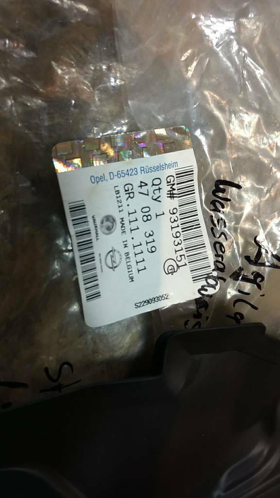 Original GM Opel Agila B Wasserabweiser Stirnwand links NEU