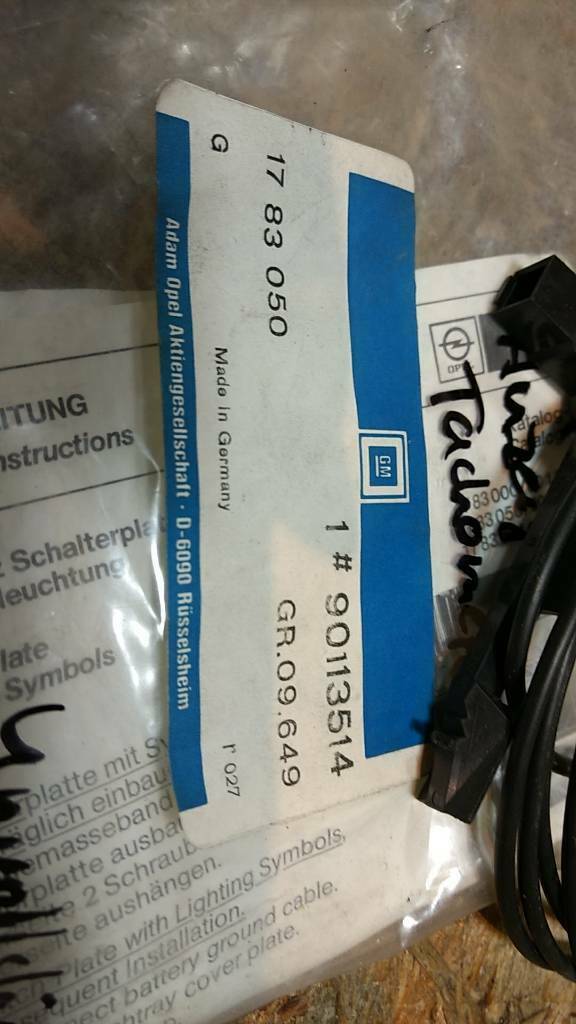 Kadett D GT Olympia Nachrüstsatz Symbolbeleuchtung original GM Opel NEU