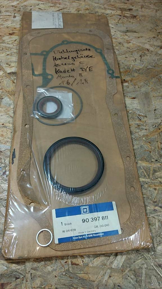 Original GM Opel Ascona C Dichtungssatz Kurbelgehäuse NEU