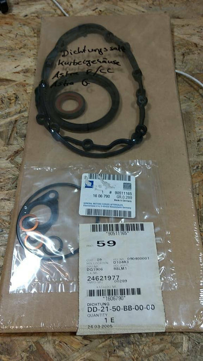 Original GM Opel Astra F CC G Dichtungssatz Kurbelgehäuse NEU