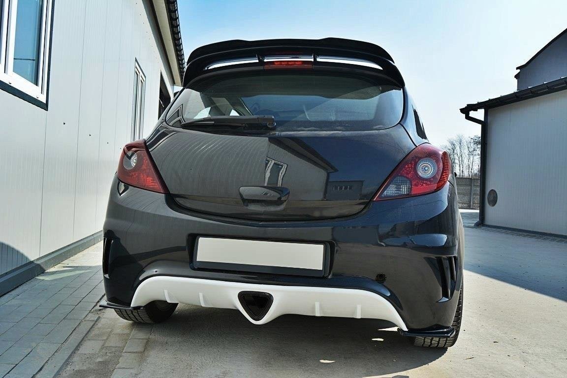 Heck Ansatz Flaps Diffusor für OPEL CORSA D OPC / VXR Carbon Look