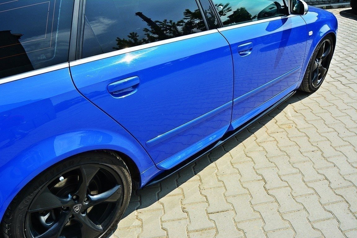 Seitenschweller Ansatz für Audi S4 / A4 / A4 S-Line B6 / B7  schwarz matt