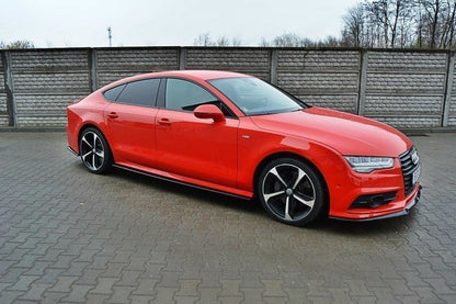 Seitenschweller Ansatz für Audi S7 / A7 S-Line C7 FL schwarz matt