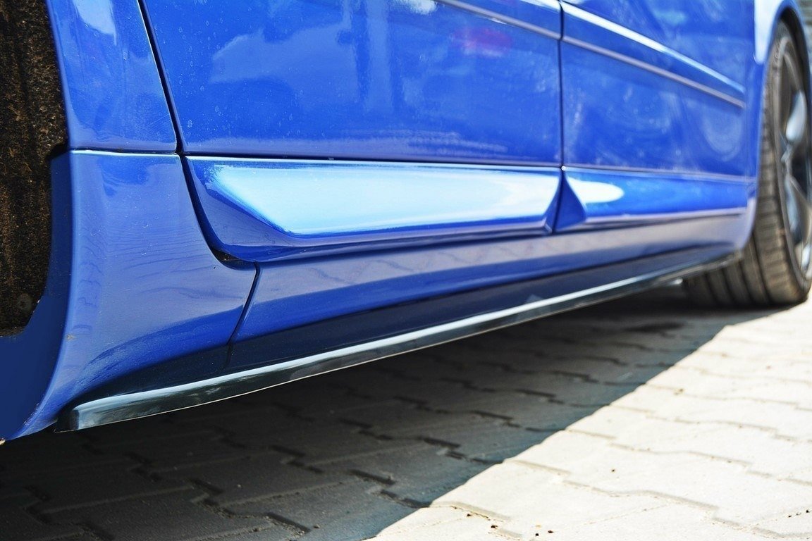 Seitenschweller Ansatz für Audi S4 / A4 / A4 S-Line B6 / B7  schwarz matt
