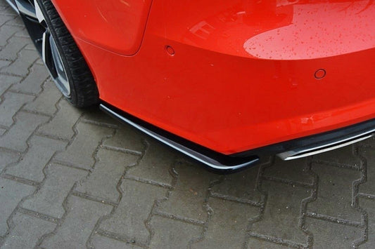 Heck Ansatz Flaps Diffusor für AUDI A7 S-LINE (FACELIFT) schwarz Hochglanz