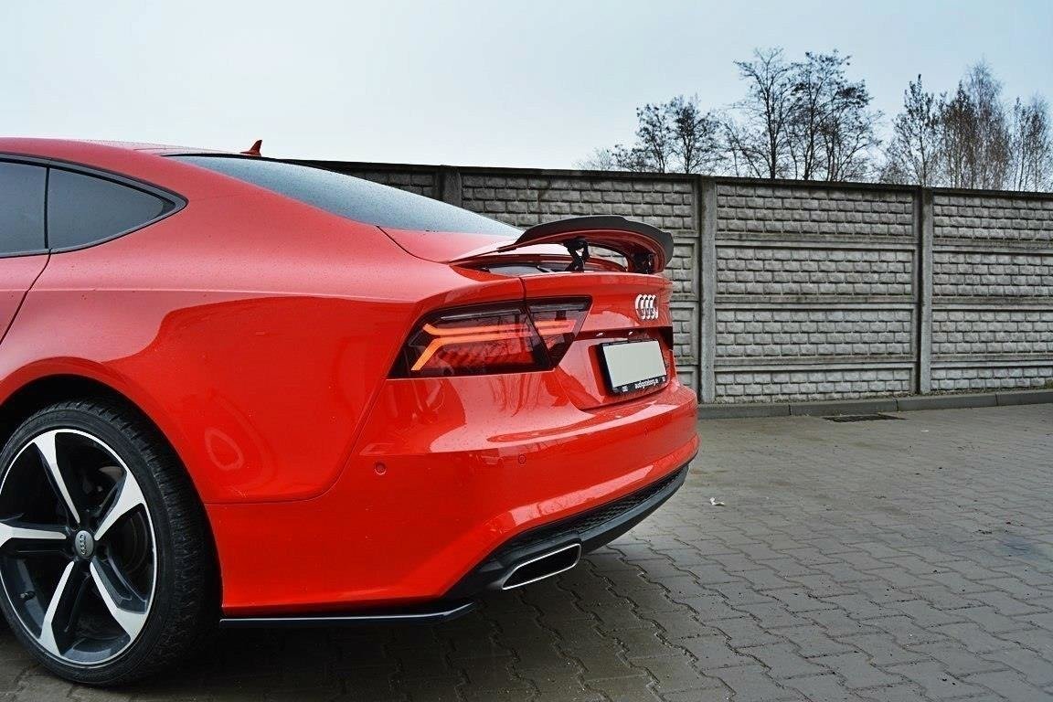 Heck Ansatz Flaps Diffusor für AUDI A7 S-LINE (FACELIFT) schwarz Hochglanz