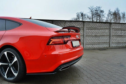 Heck Ansatz Flaps Diffusor für AUDI A7 S-LINE (FACELIFT) Carbon Look