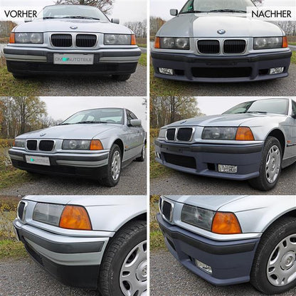 *ABE* Stoßstange SPORT+GT Lippe+ Nebel Black passt für BMW E36 auch M3 M +Nieten