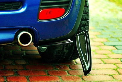 Heck Ansatz Flaps Diffusor für MINI COOPER R56 JCW schwarz Hochglanz