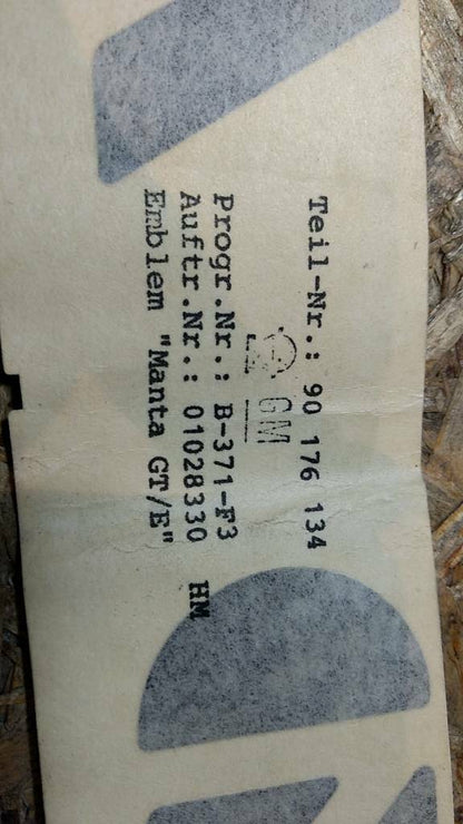 Original GM Opel Manta GT E Schriftzug Aufkleber Emblem NEU