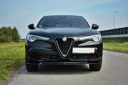 Front Ansatz V.2 für Alfa Romeo Stelvio schwarz Hochglanz