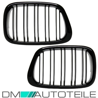 SATZ 2x Kühlergrill Doppelsteg Schwarz Hochglanz passend für BMW 3er E36 Bj. 91-96 M M3