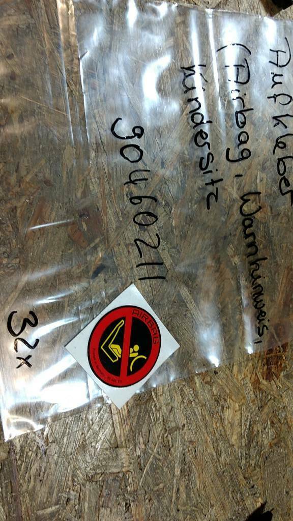 Astra Aufkleber Warnung Kindersitz Airbag original GM Opel NEU