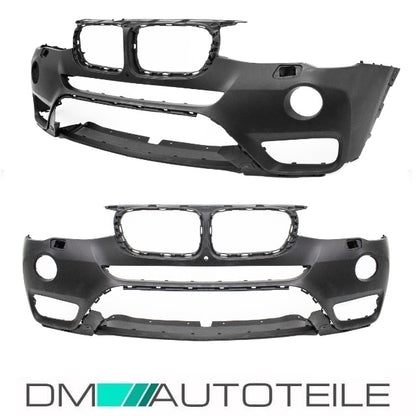 Stoßstange vorne SRA +LED NSW +Kamera grundiert passt für BMW X3 F25 LCI ab 2014