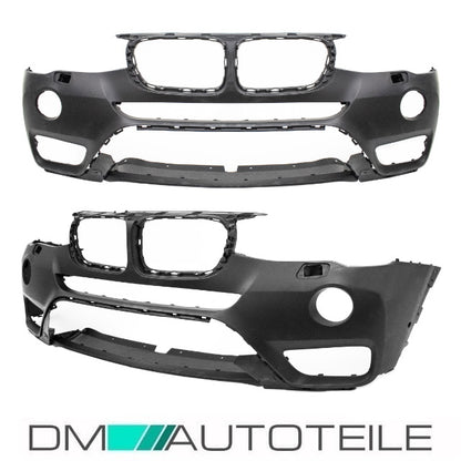 Stoßstange vorne SRA +LED +Park Assistent grundiert für BMW X3 F25 LCI ab 2014