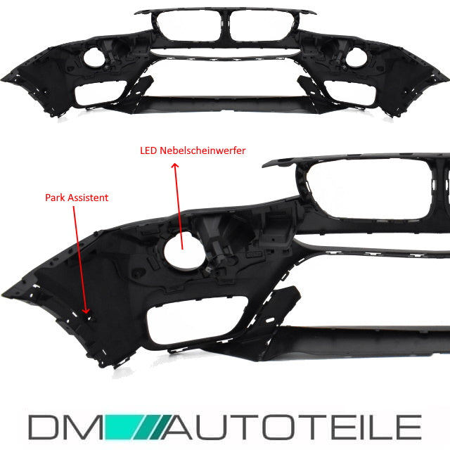 Stoßstange vorne SRA +LED +Park Assistent grundiert für BMW X3 F25 LCI ab 2014