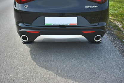 Heck Ansatz Flaps Diffusor für Alfa Romeo Stelvio Carbon Look
