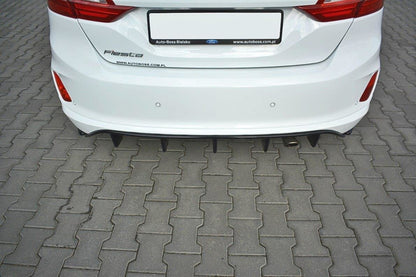 Diffusor Heck Ansatz für Ford Fiesta Mk8 ST-Line schwarz Hochglanz