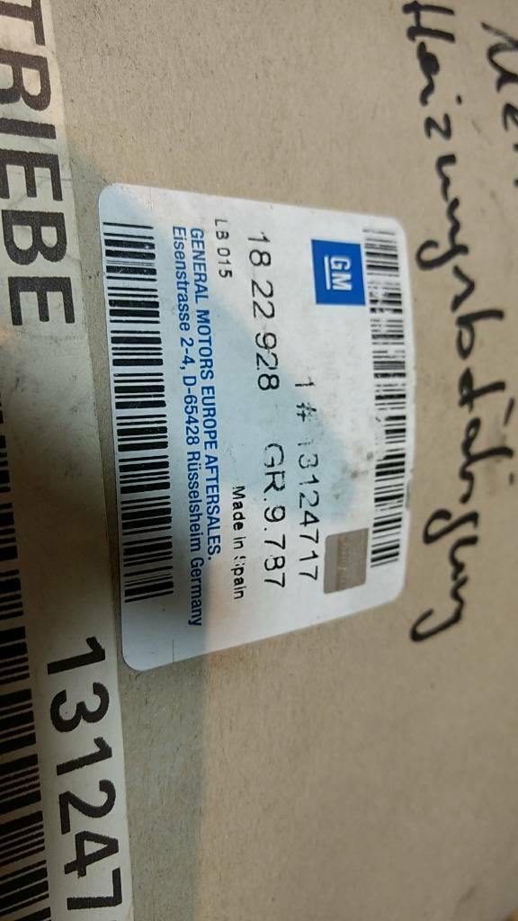 Opel Meriva A Heizungsbetätigung original GM NEU