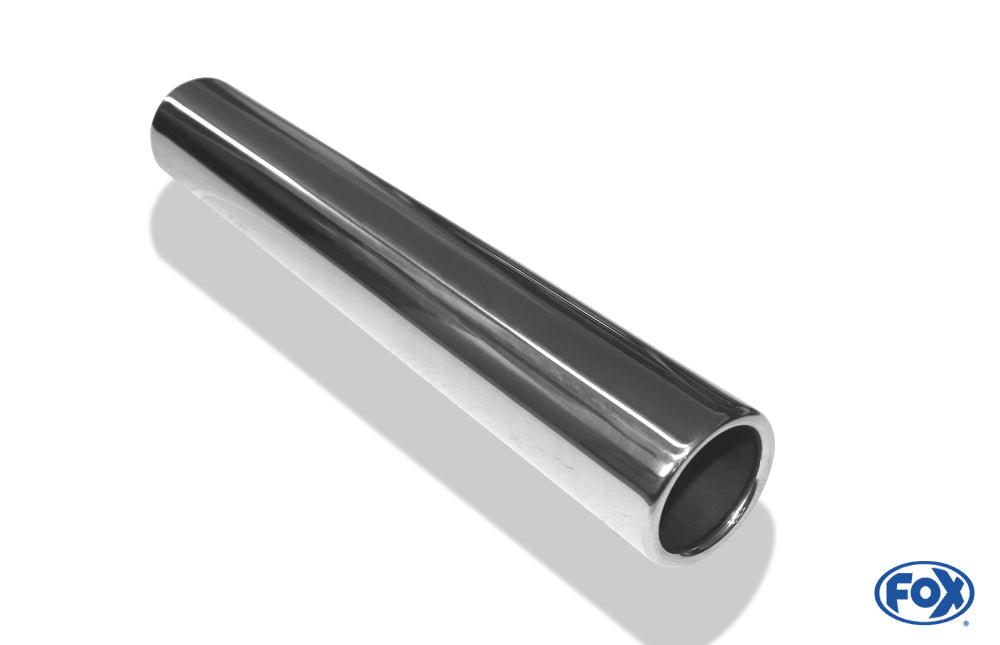 FOX Anschweißendrohr Typ 12 Ø 63 mm / Länge: 400 mm  - rund / eingerollt / gerade / ohne Absorber