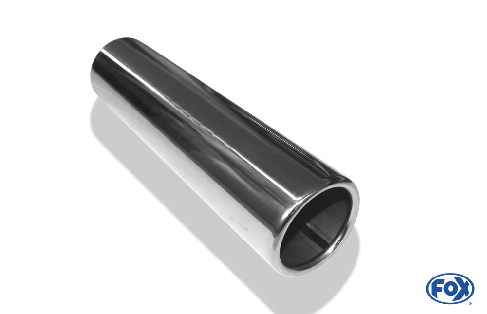 FOX Anschweißendrohr Typ 12 Ø 76 mm / Länge: 300 mm  - rund / eingerollt / gerade / ohne Absorber