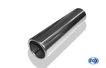 FOX Anschweißendrohr Typ 12 Ø 76 mm / Länge: 300 mm  - rund / eingerollt / gerade / ohne Absorber