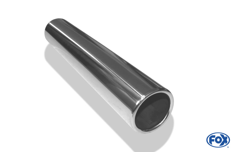 FOX Anschweißendrohr Typ 12 Ø 76 mm / Länge: 400 mm  - rund / eingerollt / gerade / ohne Absorber