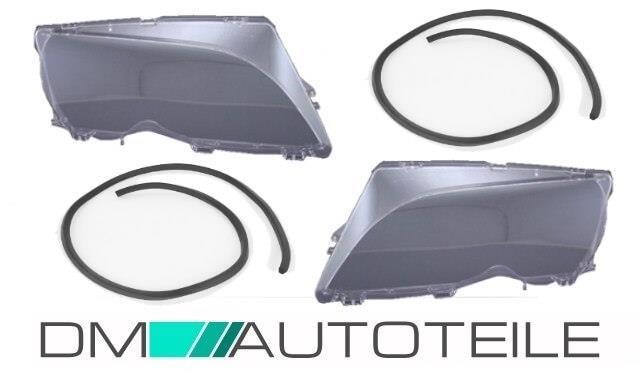 2x Scheinwerferglas +Dichtung+Sika passt für BMW E46 FACELIFT Limo/Touring 01-05