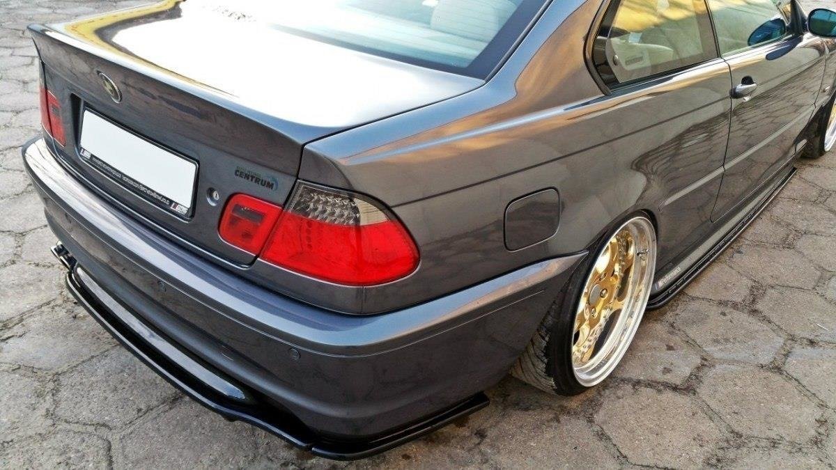 Heck Ansatz Flaps Diffusor für BMW 3er E46 M Paket COUPE schwarz matt