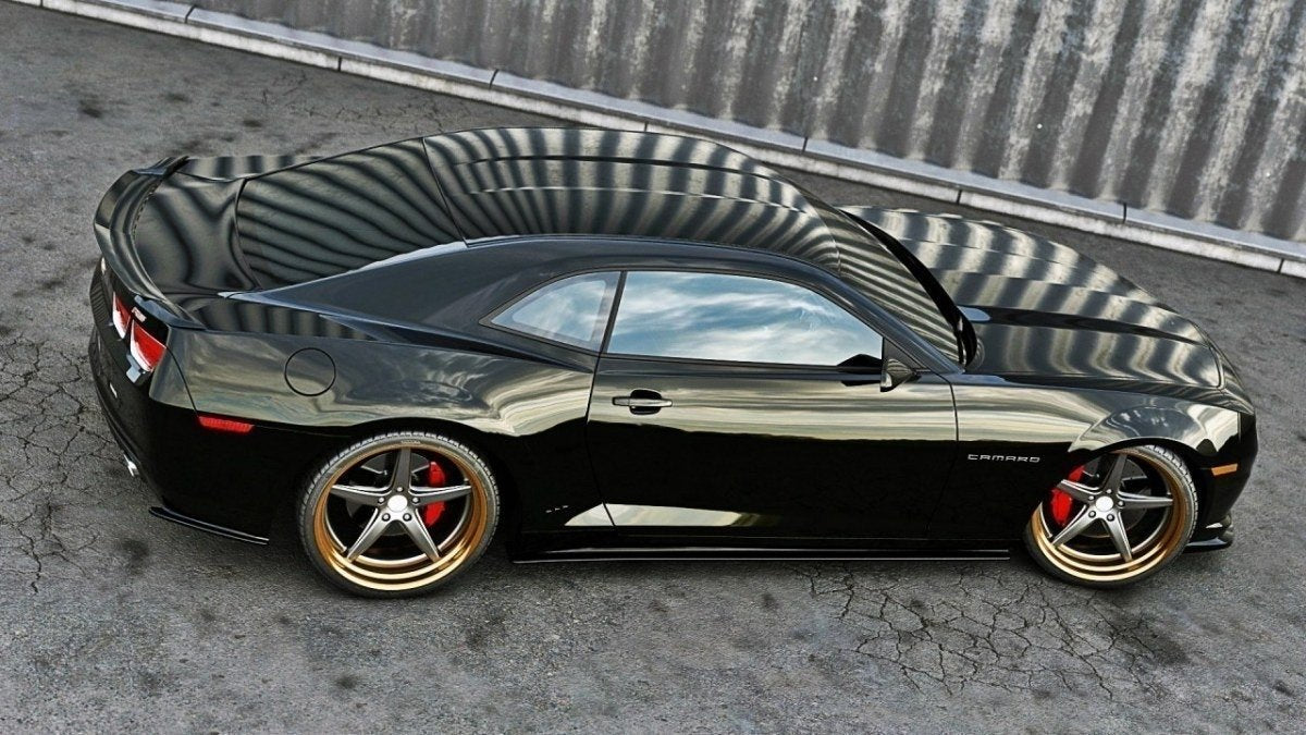 Heck Ansatz Flaps Diffusor für CHEVROLET CAMARO V SS - EU, US VERSION (vor Facelift) schwarz Hochglanz