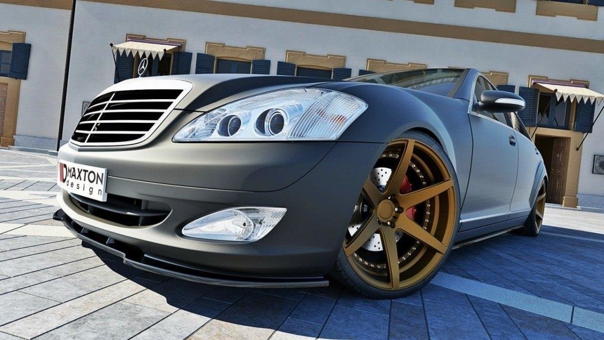 Front Ansatz für MERCEDES S-KLASSE W221 schwarz matt