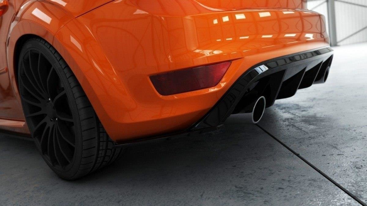 Diffusor Heck Ansatz für Ford Focus ST Mk2 FL schwarz Hochglanz
