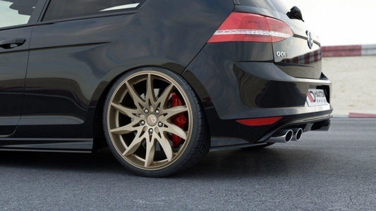 Heck Ansatz Flaps Diffusor V.1 für VW Golf 7 R / R-Line  Carbon Look