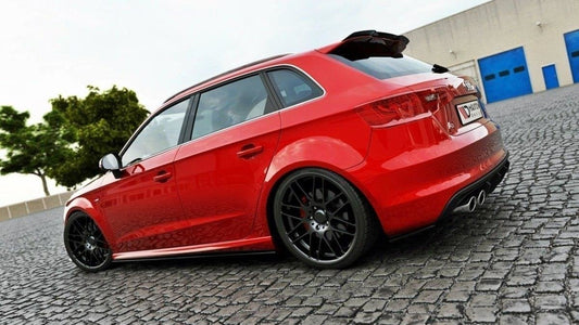 Spoiler CAP für Audi S3 / A3 S-Line 8V / 8V FL Hatchback / Sportback schwarz matt
