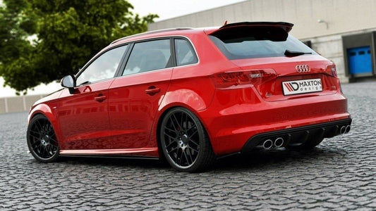 Heck Ansatz Flaps Diffusor für Audi S3 / A3 S-Line 8V Hachback / Sportback schwarz matt
