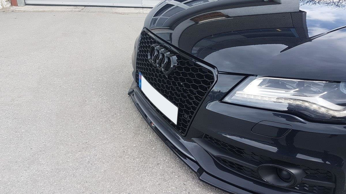 Front Ansatz V.1 für Audi A7 Mk1 S-Line schwarz Hochglanz