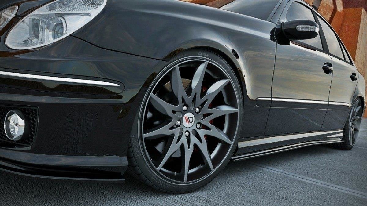 Seitenschweller Ansatz für MERCEDES E-KLASSE W211 AMG schwarz matt