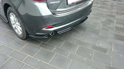 Mittlerer Diffusor Heck Ansatz für Mazda 3 BN (Mk3) Facelift  schwarz matt
