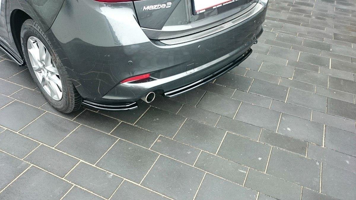 Mittlerer Diffusor Heck Ansatz für Mazda 3 BM (Mk3) Facelift  schwarz Hochglanz