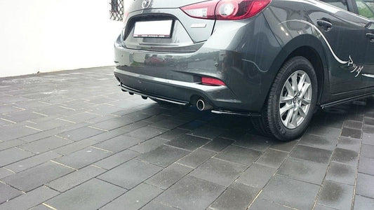 Heck Ansatz Flaps Diffusor für Mazda 3 BN (Mk3) Facelift Carbon Look