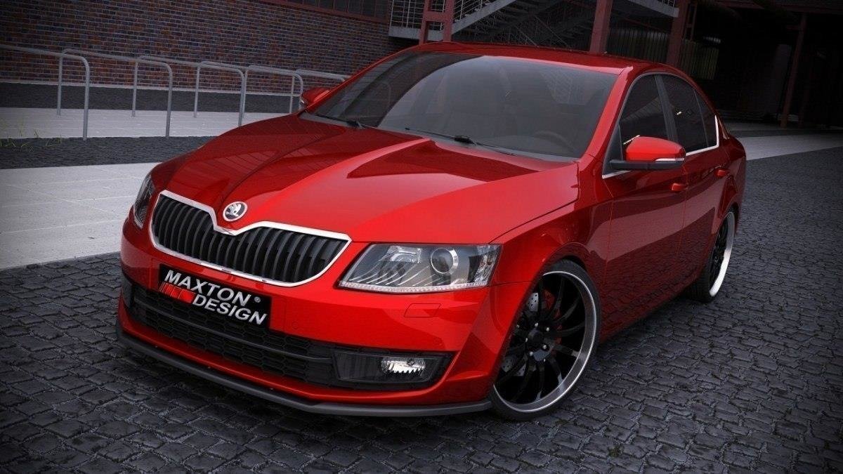 Front Ansatz V.1 für Skoda Octavia Mk3 schwarz Hochglanz