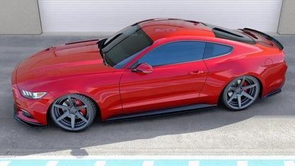 Seitenschweller Ansatz für Ford Mustang Mk6 schwarz Hochglanz