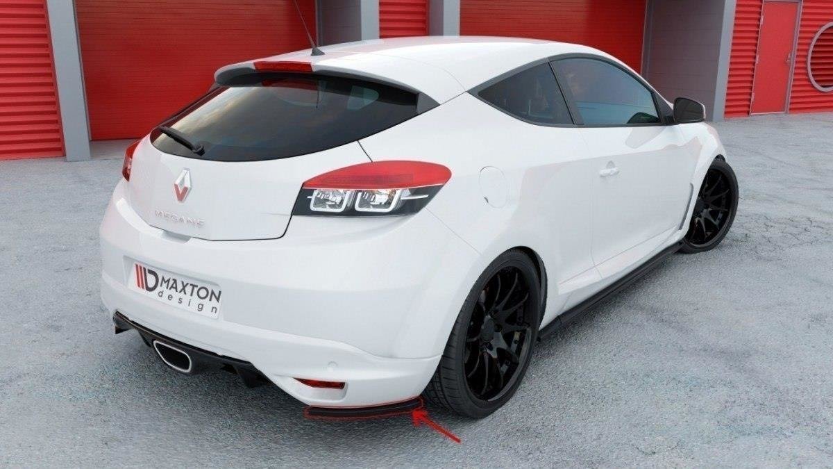 Heck Ansatz Flaps Diffusor für RENAULT MEGANE 3 RS schwarz Hochglanz