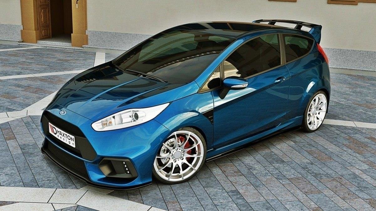 Front Ansatz für (Focus RS Look Stoßstange) Ford Fiesta Mk7 FL  schwarz matt