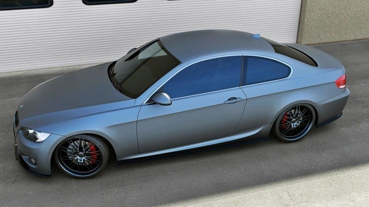 Seitenschweller Ansatz für BMW 3er E92 M Paket schwarz Hochglanz